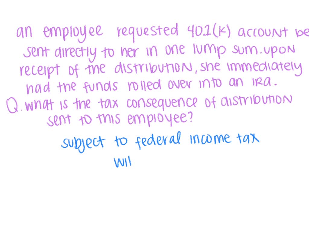 SOLVED: Robin received a Form 1099-R with a distribution code 7. How ...