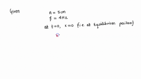 an-object-in-simple-harmonic-motion-has-amplitude-50-cm-and-frequency-40-hz-and-at-t-os-it-passes-through-the-equilibrium-point-moving-to-the-right-find-its-position-as-a-function-of-time-75887