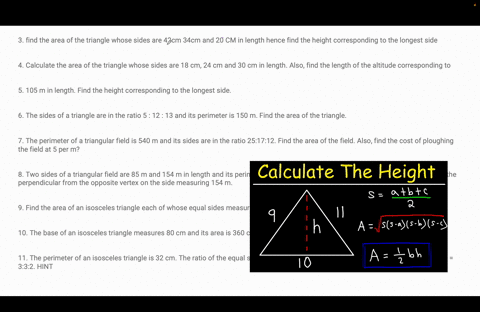 3-find-the-area-of-the-triangle-whose-sides-are-42cm-34cm-and-20-cm-in-length-hence-find-the-height-corresponding-to-the-longest-side4-calculate-the-area-of-the-triangle-whose-sides-are-18-c-71755