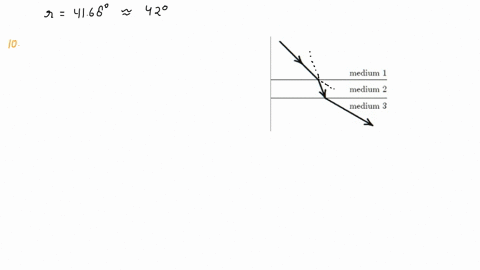 if-owater-133-what-is-the-angle-of-refraction-for-the-ray-shown-air-water-a-19-b-226-c368-d-42-e-48-602-30-medium-medium-2-medium-3-10-choose-the-answer-that-properly-ranks-the-speed-of-ligh-11257