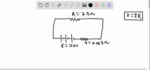 an-automobile-battery-has-an-emf-of-126-v-and-an-internal-resistance-of-00630-the-headlights-together-have-an-equivalent-resistance-of-790-assumed-constant-a-what-is-the-potential-difference-34496