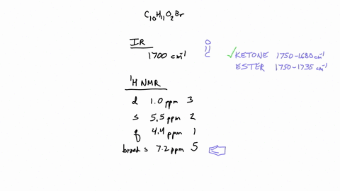 an-unknown-compound-x-has-the-molecular-formula-c10hi1o2br-compound-x-shows-a-strong-absorption-in-its-ir-spectrum-at-1700-cm-1-the-ih-nmr-spectral-data-for-compound-x-is-given-below-what-is-95389