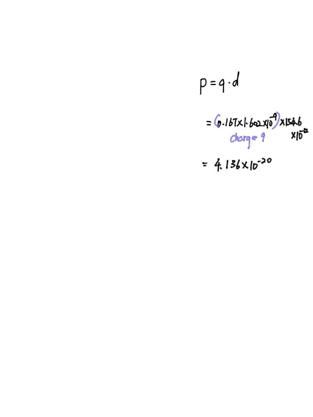 SOLVED 1 1 What Is The Dipole Moment Of A Molecule Whose Charge solved-1-1-what-is-the-dipole-moment-of-a-molecule-whose-charge
