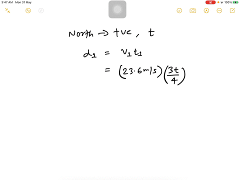a-car-makes-a-trip-due-north-for-three-fourths-of-the-time-and-due-south-one-fourth-of-the-time-the-average-northward-velocity-has-a-magnitude-of-236-ms-and-the-average-southward-velocity-has-a-magnit