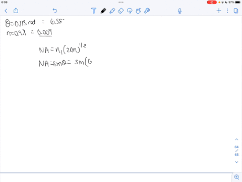 a-step-index-fiber-has-a-solid-acceptance-angle-in-air-of-0115-radians-and-a-relative-refractive-index-difference-of-09estimate-the-speed-of-light-in-the-fibers-core-20marks-98603