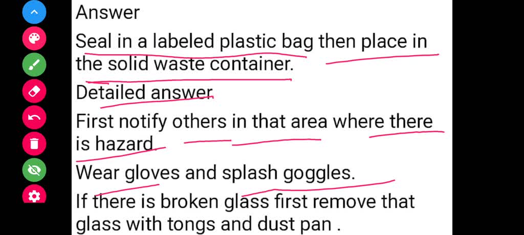 how should spill cleaning materials be discarded select one leave 