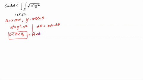 2-compute-the-double-integral-d-v-y2-da-where-d-is-the-part-of-the-first-quadrant-lying-between-the-circles-with-radii-1-and-2-centered-at-the-origin-45504