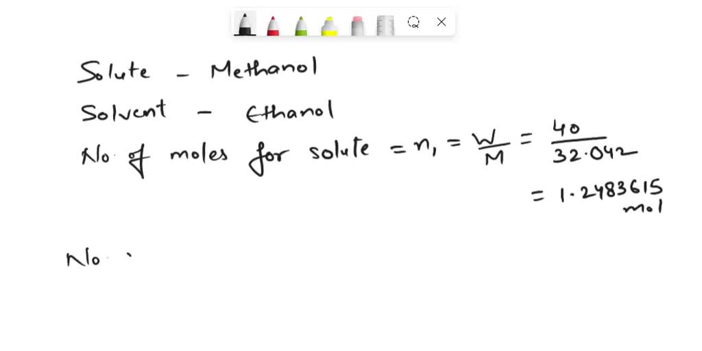 SOLVED A 40.0 gram sample of methanol, CH3OH, is mixed with 60.0 grams
