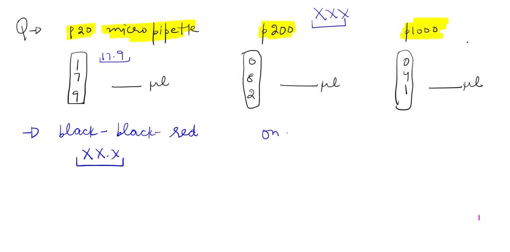 SOLVED: What volume does the reading measure on the micropipettes shown ...