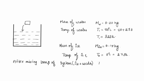 when-015-kg-of-ice-at-0c-is-mixed-with-030-kg-of-water-at-50c-in-a-container-the-resulting-temperature-os-67-c-calculate-the-heat-of-fusion-of-ice-specific-heat-of-water-4186-jkgk