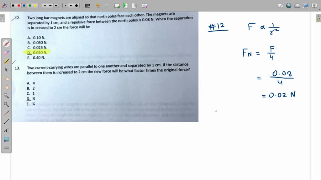 SOLVED Two long bar lying on table with their south poles
