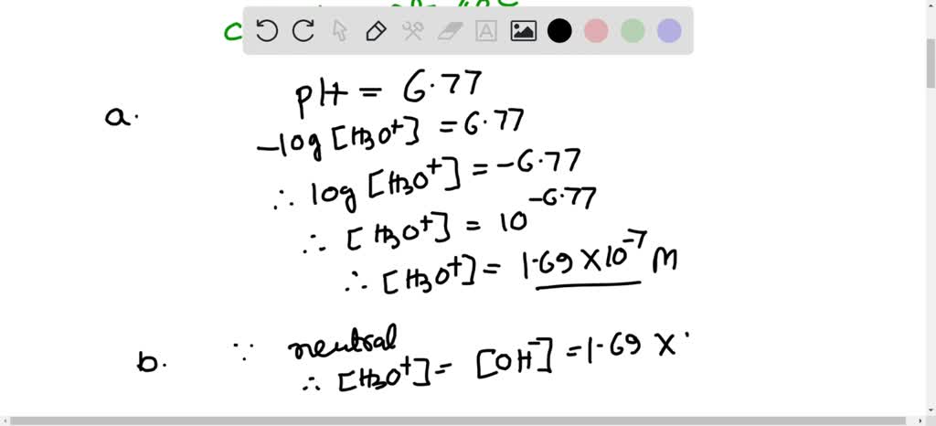 b what is the ph of pure water at 40 c