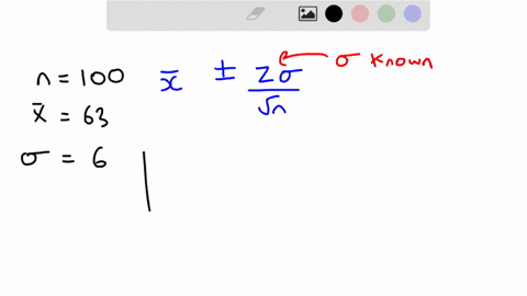create-a-95-confidence-interval-for-the-following-data-sample-size-100-mean-63-population-standard-deviation-6-44783