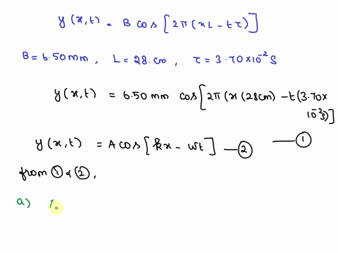 a-certain-transverse-wave-is-described-by-yxtbcos2xlt-where-b-650-mm-l-280-cm-and-370102-s-part-a-determine-the-waves-amplitude-part-b-determine-the-waves-wavelength-part-c-determine-the-wav-93318