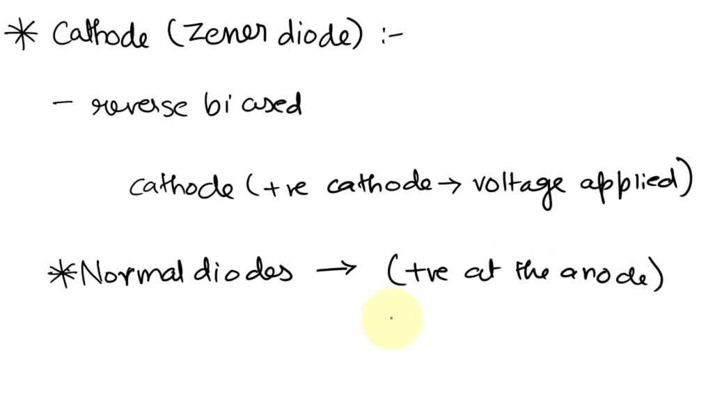 SOLVED 7. The cathode of a Zener diode in a voltage regulator is