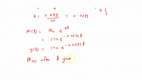 the-half-life-of-cesium-137-is-30-years-suppose-we-have-a-170-mg-sample_-a-find-the-mass-that-remains-after-t-years-yt-mg-b-how-much-of-the-sample-remains-after-80-years-round-your-answer-to-56966