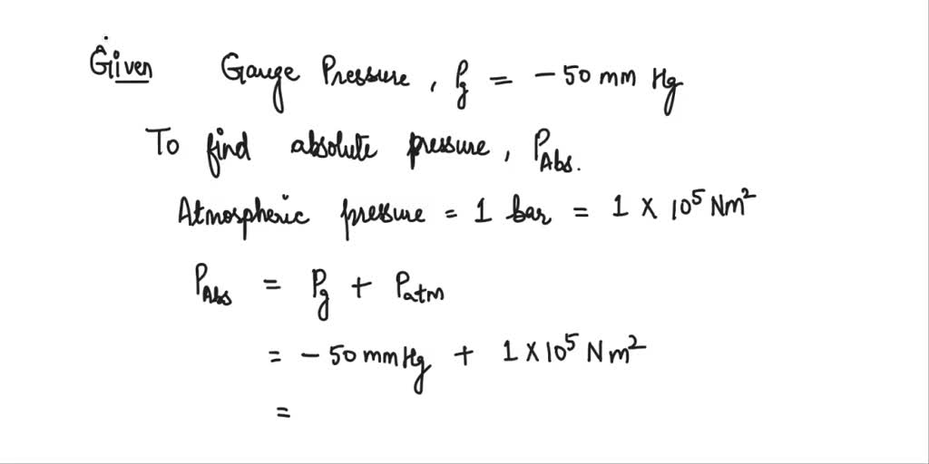SOLVED A manometer connected to a pipe indicates a negative gauge