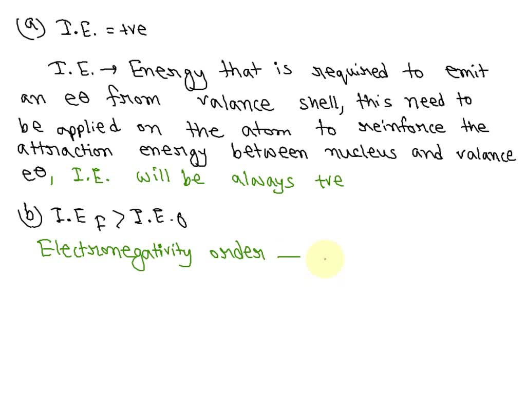 SOLVED: (a) Why are ionization energies always positive quantities? (b