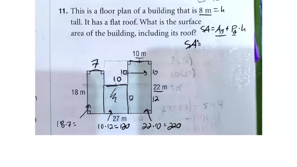 solved-this-is-a-floor-plan-of-a-building-that-is-8-m-tall-it-has-a