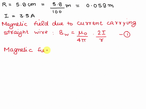 a-very-long-wire-carrying-a-conventional-current-of-35-mathrma-is-straight-except-for-a-circular-loo-87125