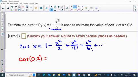 estimate-the-error-if-pzx-1-is-used-to-estimate-the-value-of-cos-xatx02_-2-errorl-simplify-your-answer-round-to-seven-decimal-places-as-needed-35624