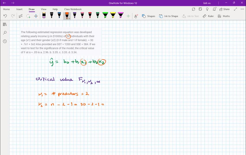 SOLVED: The following estimated regression equation was developed ...