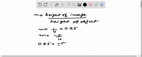 find-the-focal-length-of-a-convex-mirror-that-produces-four-times-smaller-virtual-image-of-an-object-held-at-5cm-from-the-mirror