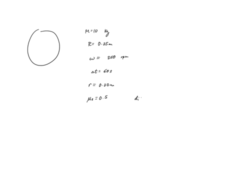 a-uniform-disk-of-mass-100-mathrmkg-and-radius-0250-mathrmm-spins-at-300-mathrmrev-mathrmmin-on-a-lo-56587