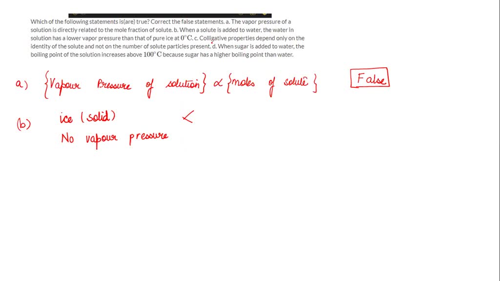 SOLVED 'Which of the following is true about the solubility of solids and gases? The solubility