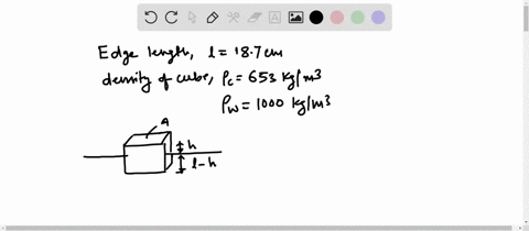 a-cube-of-wood-having-an-edge-dimension-of-187-cm-and-a-density-of-653-kgm3-floats-on-water-a-what-is-the-distance-from-the-horizontal-top-surface-of-the-cube-to-the-water-level-80466