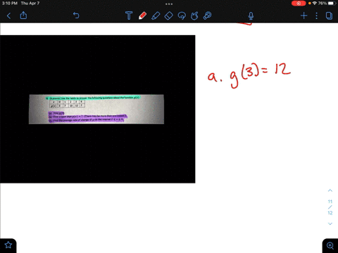6-points-use-the-table-to-answer-the-following-questions-about-the-function-gx-gx-find-93-find-such-that-gx-7-there-may-be-more-than-one-answer-find-the-average-rate-of-change-of-g-on-the-in-32285