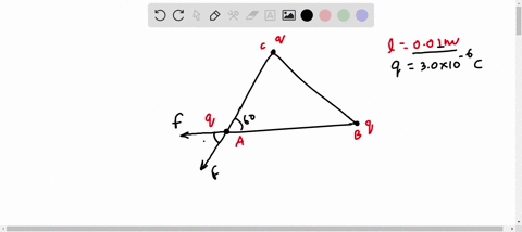 three-identical-point-charges-with-q-30-x10-6-c-are-placed-at-each-vertex-of-an-equilateral-triangle-abc-if-the-side-of-the-equilateral-triangle-is-001m-find-the-resultant-electric-force-on-51428