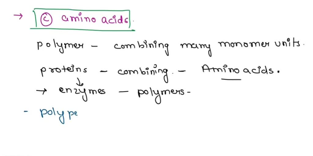 SOLVED Enzymes are polymers made up of repeating monomers known as