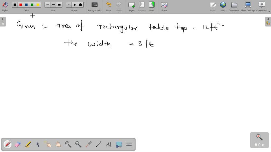 SOLVED Use the area of the rectangle and either its length or width