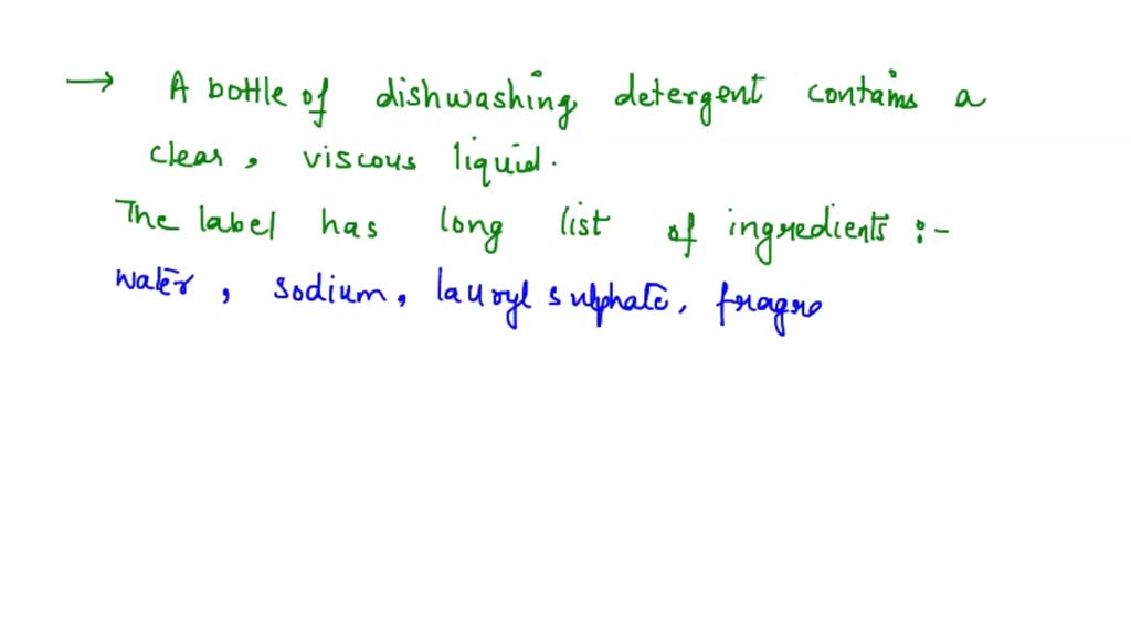 SOLVED A bottle of dishwashing detergent contains a clear, viscous