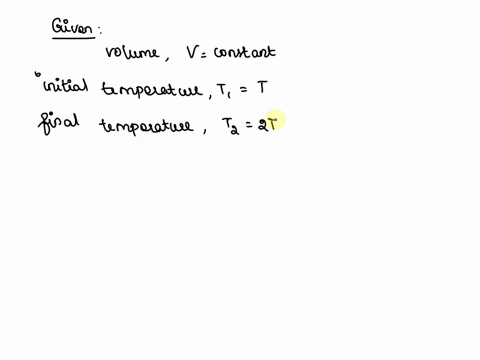 a-sample-of-an-ideal-gas-is-in-a-tank-of-constant-volume-the-sample-absorbs-heat-energy-so-that-its-temperature-changes-from-tt-to-2t2t-if-v1v1-is-the-average-speed-of-the-gas-molecules-befo-97111