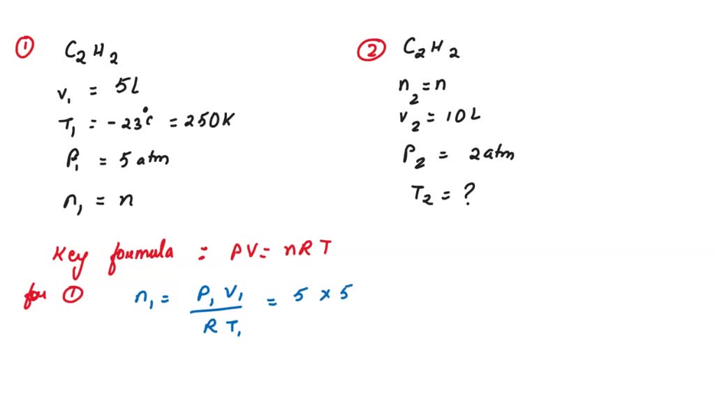 SOLVED Acetylene gas, c2h2 is used for welding. a 5 liter supply of