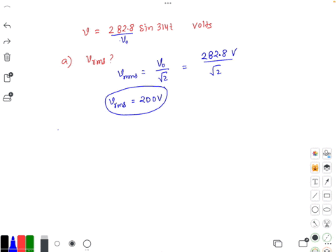 electrical-engineering-problem-an-alternating-voltage-is-given-by-v2828-sin-314t-volts-find-a-the-rms-voltage-b-the-frequency-and-c-the-instantaneous-value-of-voltage-when-4-ms_-34622