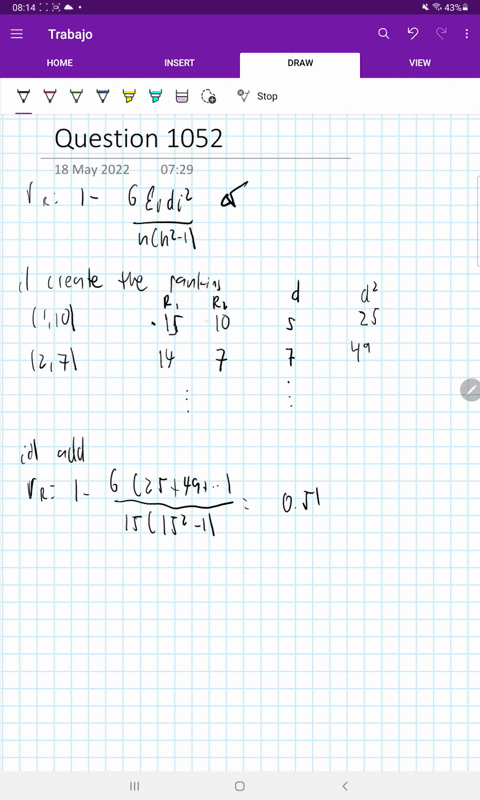 the-values-of-the-same-15-students-in-two-subjects-a-and-b-are-given-below-the-two-numbers-within-the-brackets-denoting-the-ranks-of-the-same-student-in-a-and-b-respectively-110-27-32-46-54-92107