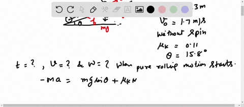 the-homogeneous-sphere-of-mass-m-23kg-and-radius-r-230-mm-is-projected-along-the-incline-of-angle-8-158-with-an-initial-speed-vo-17-ms-and-no-angular-velocity-wo-0-if-the-coefficient-of-kine-32395