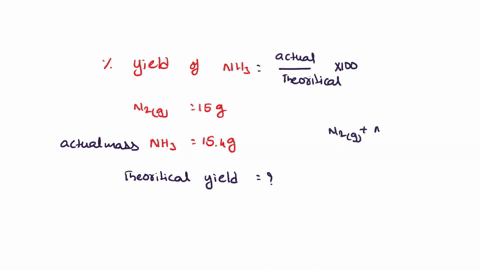 what-is-the-percent-yield-of-nh3-when-150-grams-of-nitrogen-gas-react-with-an-excess-of-hydrogen-gas-to-produce-154-grams-of-nh3-70987