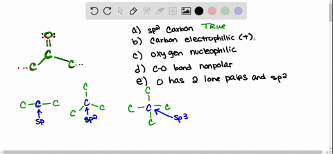 which-of-the-following-is-not-a-characteristic-of-a-carbonyl-group-a-sp-hybridized-carbon-atom-b-carbonyl-carbon-atom-is-electrophilic-carbonyl-oxygen-atom-is-nucleophilic-9-carbon-oxygen-bo-79323