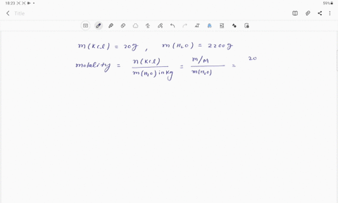calculate-the-freezing-point-of-a-solution-containing-20-grams-of-kcl-and-22000-grams-of-water-the-molal-freezing-point-depression-constant-kf-for-water-is-186-cm-assume-100-ionization-of-kc-02905