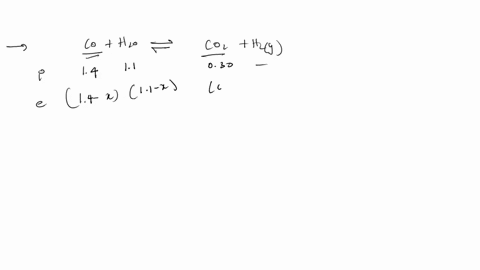 suppose-a-500-ml-flask-is-filled-with-14-mol-of-co-11-mol-of-h2o-and-030-mol-of-co2-the-following-reaction-becomes-possible-cog-h2og-co2g-h2g-the-equilibrium-constant-k-for-this-reaction-is-07887