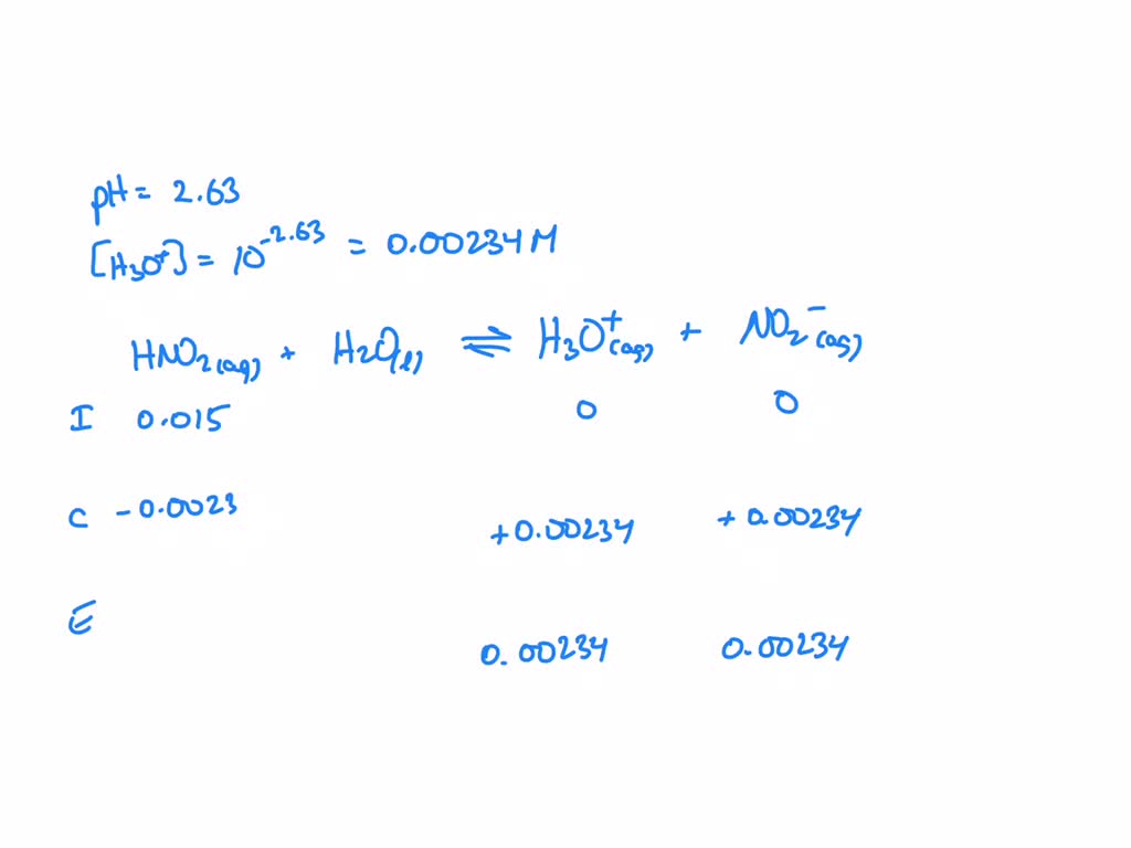 SOLVED Nitrous acid, HNO2, is a weak acid with a pKa of 3.14. What is