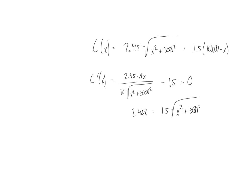 SOLVED Minimizing Cost of Laying Cable In the following diagram, S represents the position of a