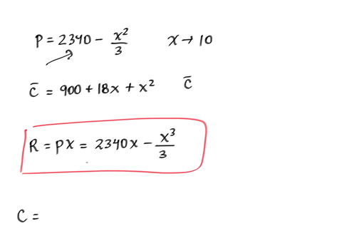 the-monthly-demand-function-for-a-product-sold-by-a-monopoly-is-p-2340-1-3-x2-dollars-and-the-average-cost-is-c-900-18x-x2-dollars-production-is-limited-to-1000-units-and-x-is-in-hundreds-of-03162