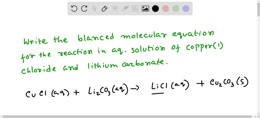 Solved: 'write The Balanced Molecular Chemical Equation For The 