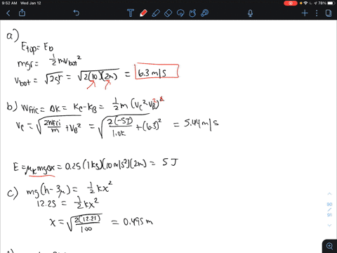 qj-consider-the-track-shown-in-the-figure-the-section-ab-is-one-quadrant-of-a-circle-of-radius-20-m-and-is-frictionless-b-to-c-is-horizontal-surface-30-long-with-a-coefficient-of-kinetic-fri-56444