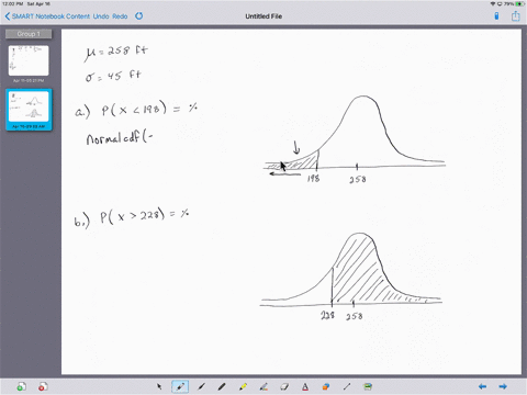 suppose-that-the-distance-of-fly-balls-hit-to-the-outfield-in-baseball-is-normally-distributed-with-a-mean-of-258-feet-and-a-standard-deviation-of-45-feet-use-your-graphing-calculator-to-ans-60892